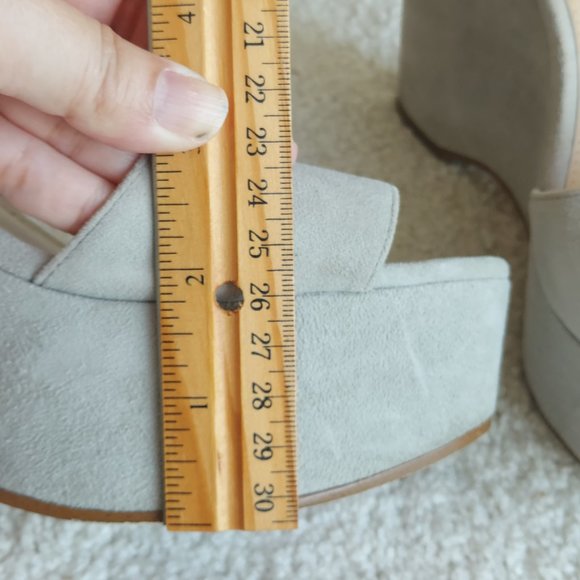 Michael Kors Leather Platform Wedges - Dove Gray - Picture 4 of 10